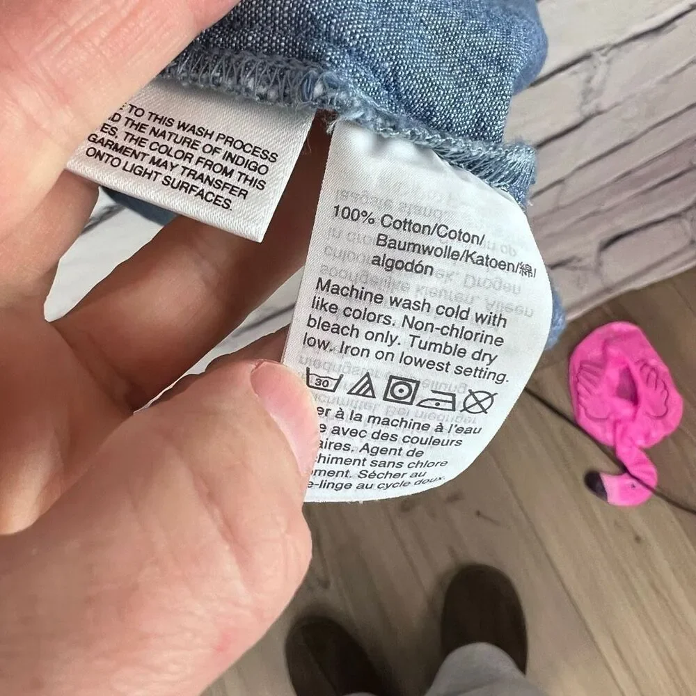 J.Crew Chambray Button Front Sleeveless Mini Dress Size 4 - Picture 5 of 8